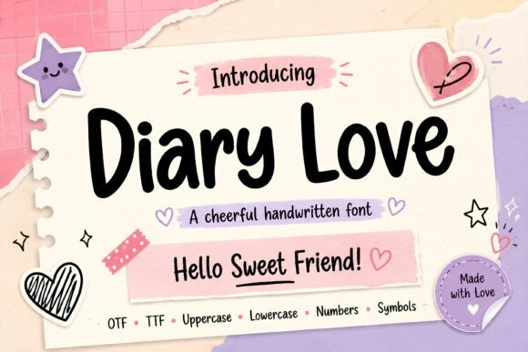 Diary Love: Crafting a Warm Brand Identity with a Playful Handwritten Font