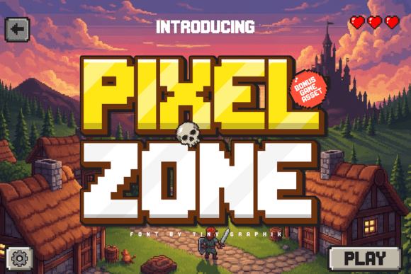 Pixel Zone: The Ultimate Retro Font for 8-Bit Game Design