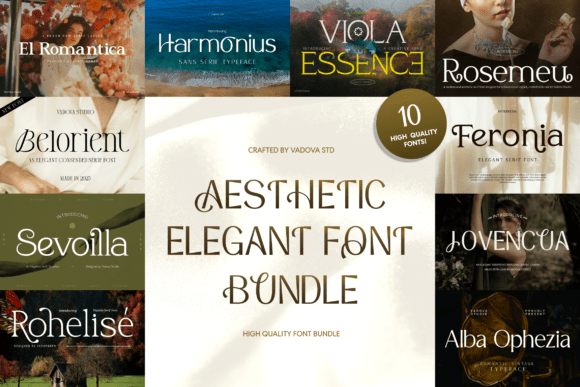 The Aesthetic Elegant Bundle: Refined Typefaces for Modern Design